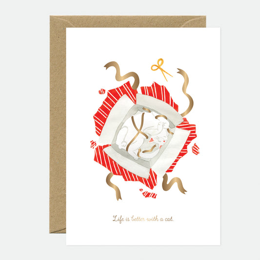 Better With a Cat Greeting Card