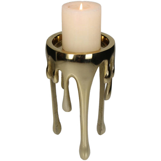Candle Holder Drip Gold - 2 Sizes