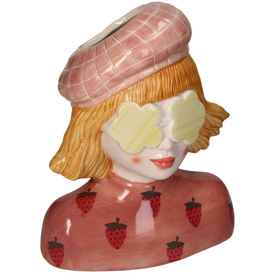 Vase Lady Red Head