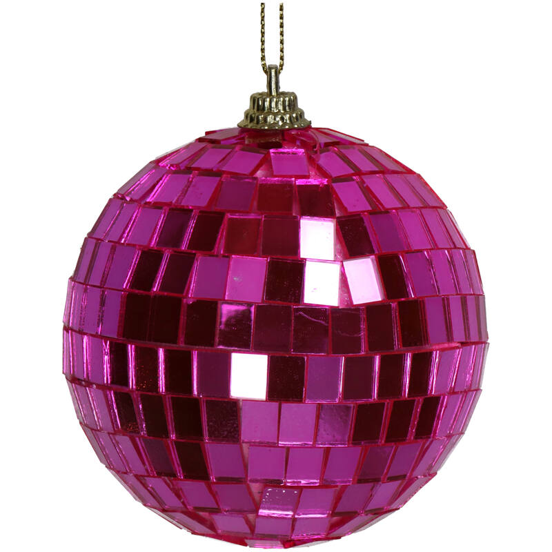 Pink Mirror Discoball Ornament