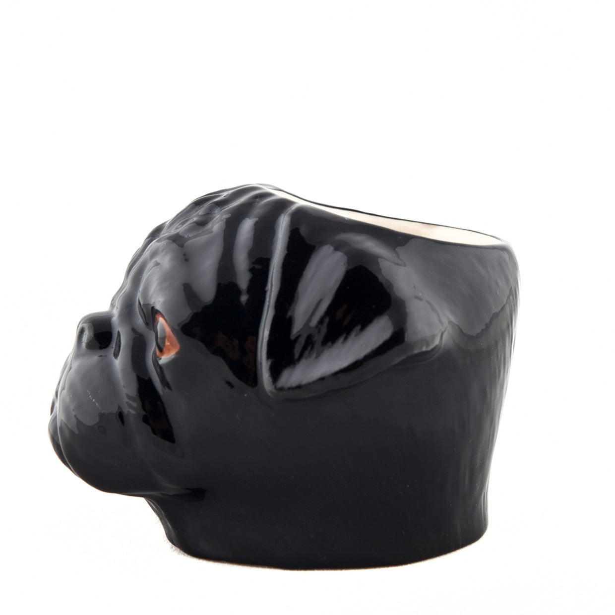 Black Pug Face Egg Cup