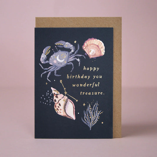 Treasure Zodiac Birthday Card - Cancer
