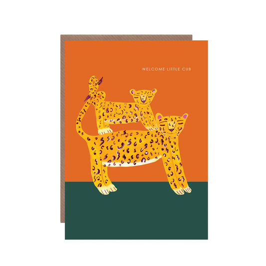 Leopard and Cub' New Baby Greetings Card