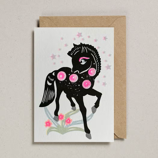 Papercut Card - Black Pony