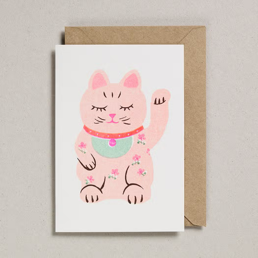 Papercut Card - Maneki Neko