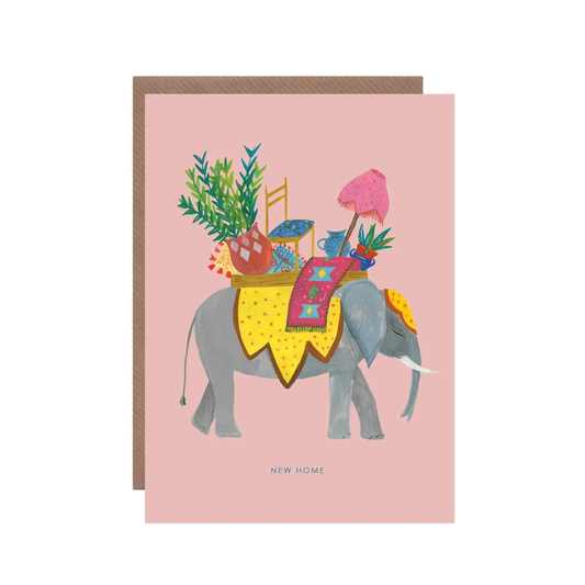 Elephant New Home Greeting Card