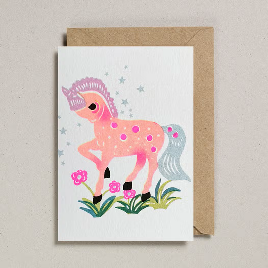 Papercut Card - Peach Pony