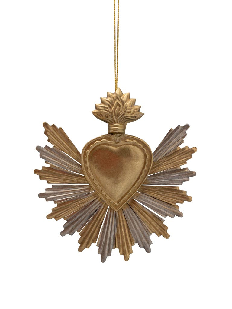 Ex-voto Heart Gold & Silver Hanger