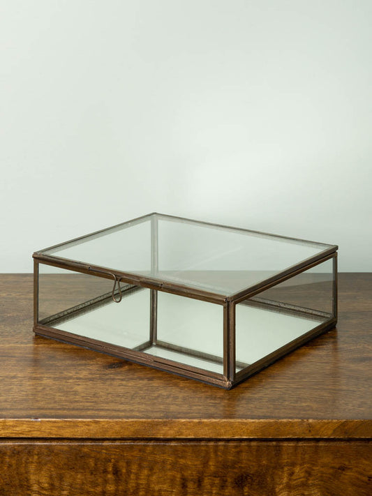 Glass Box with Mirror Base