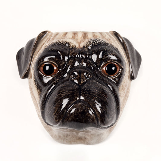 Pug wall vase large fawn 01