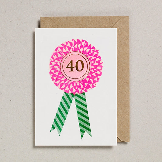 Riso Rosette Card - Age 40