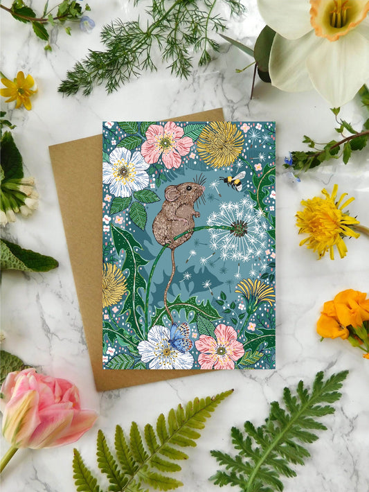 Mouse and Bee Greetings Card