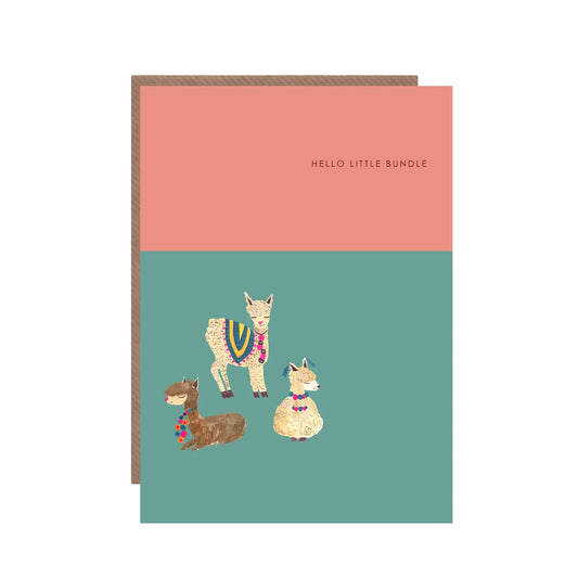 Alpaca Bundle' New Baby Greetings Card