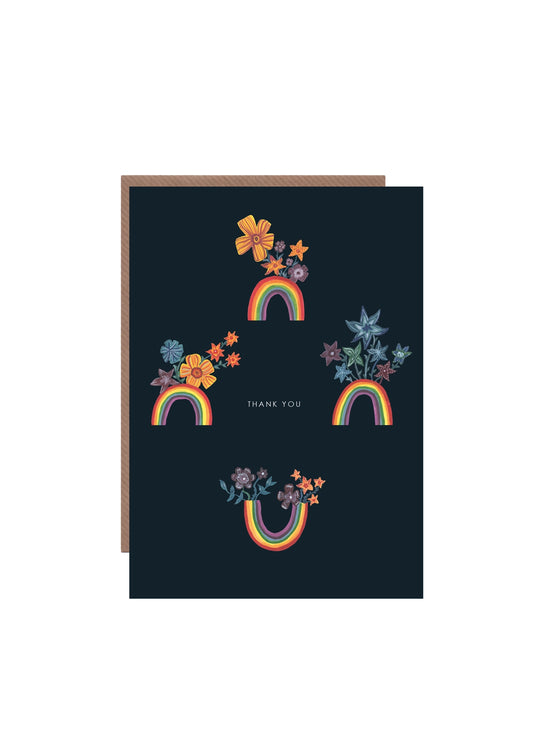 Botanical Rainbows' Thank You Greetings Card