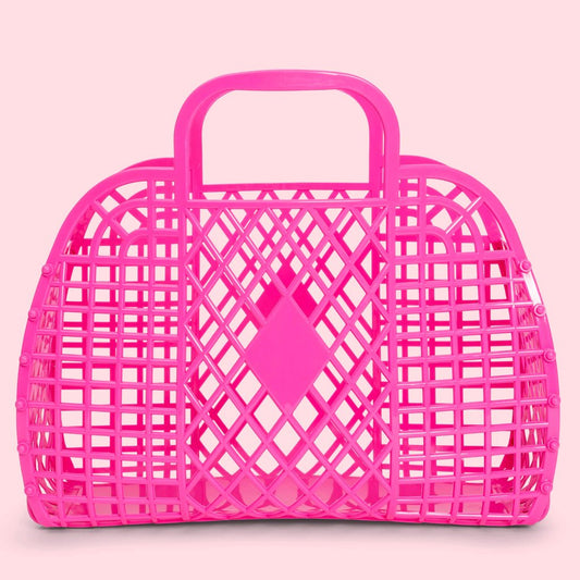 Large Retro Basket - Bubblegum Pink