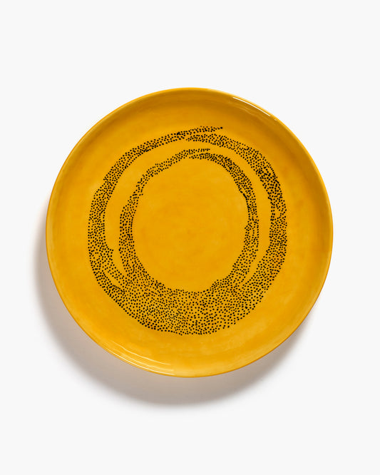 Ottolenghi Serving Plate S - Yellow Dots Black