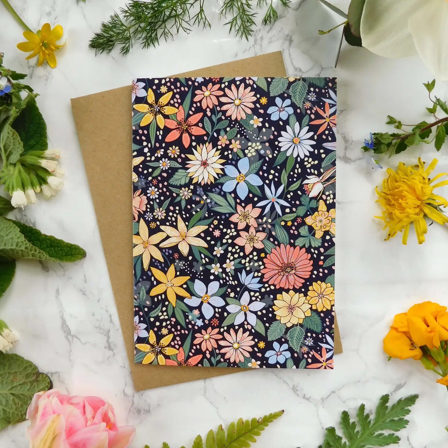 Florals and Dots Greeting Card