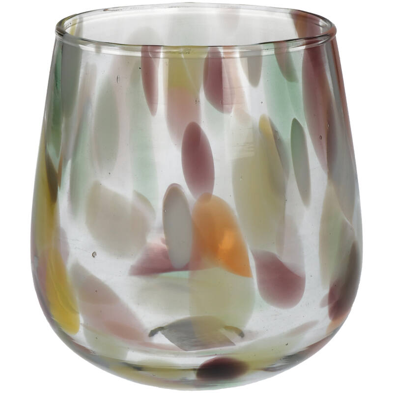 Painted Glass Rounded Candle Holder