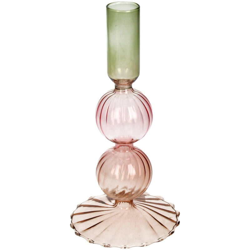 Candle Holder Glass Multi - 3 Sizes