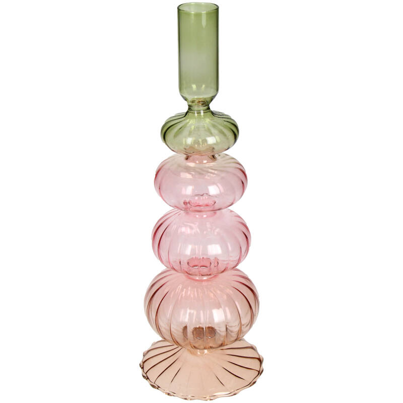 Candle Holder Glass Multi - 3 Sizes