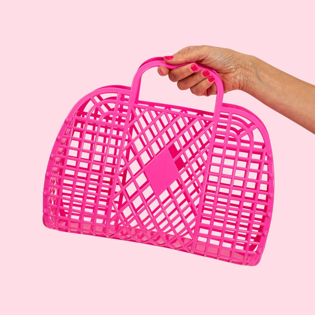 Large Retro Basket - Bubblegum Pink