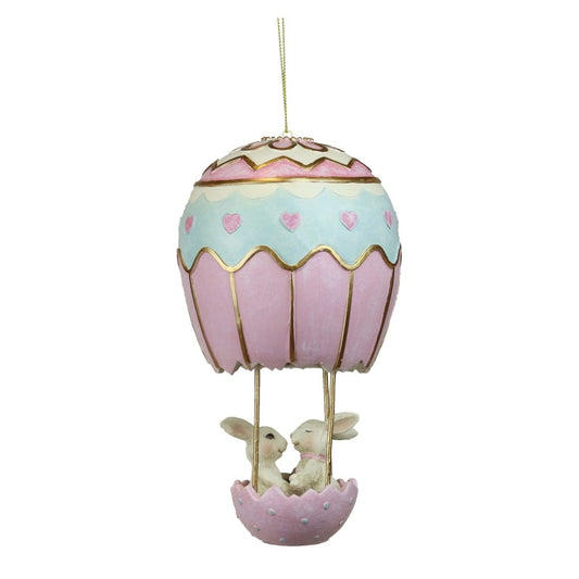 Ornament Rabbit with Hot Air Balloon 19,5cm