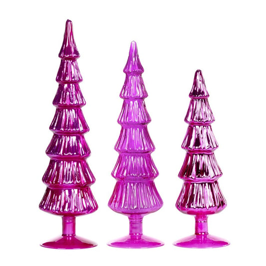 Glass Xmas Tree HOT PINK