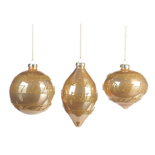 Music Gold Glass Ornament - 3 styles