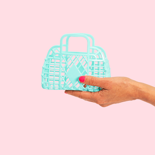 Mini Retro Basket - Seafoam