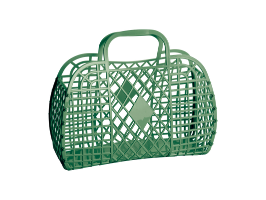 Large Retro Basket - Olive