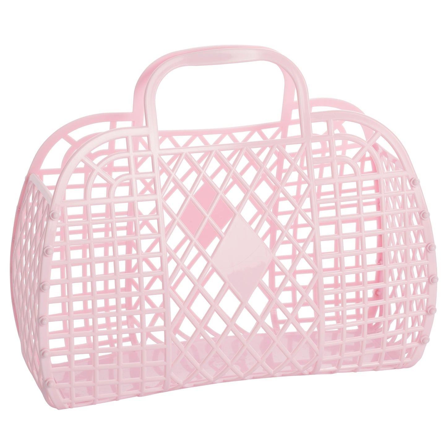 Large Retro Basket - Pink