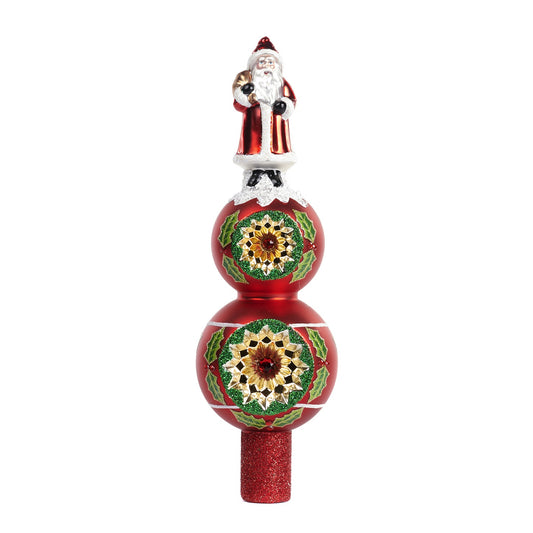 Santa Glass Tree Topper