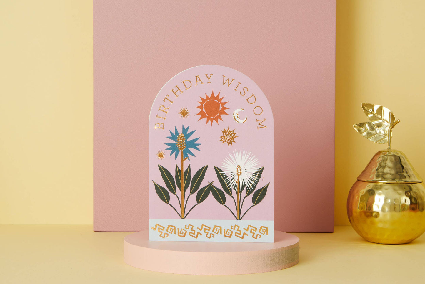 Birthday Wisdom Die Cut Pink Card