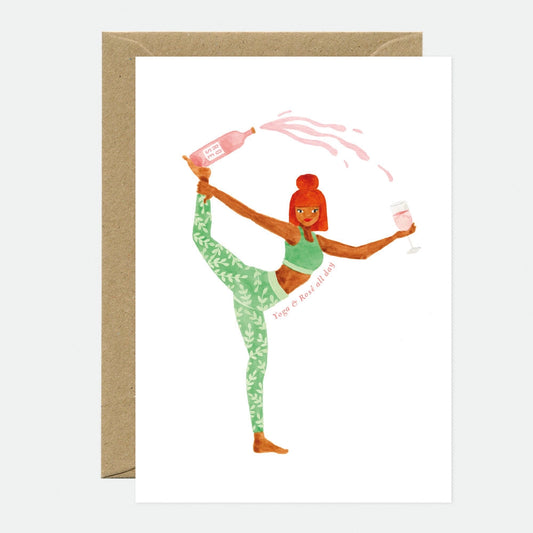 Yoga Rosé Greeting Card