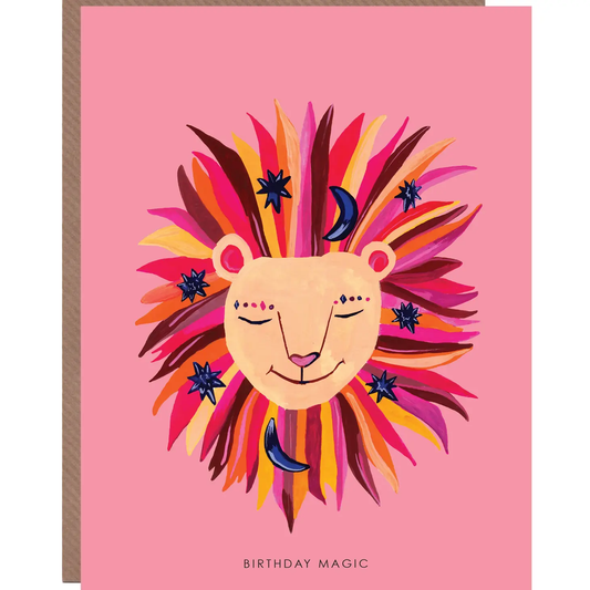 Magical Lion Head Greeting Card