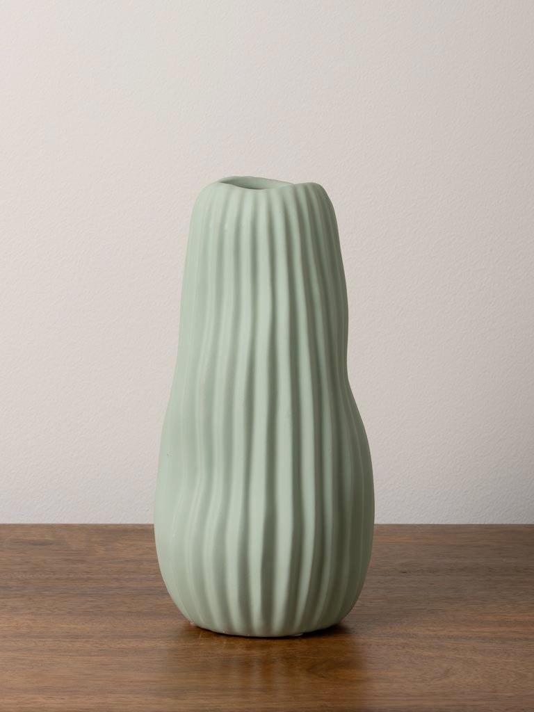 Abstract Green Striped Vase