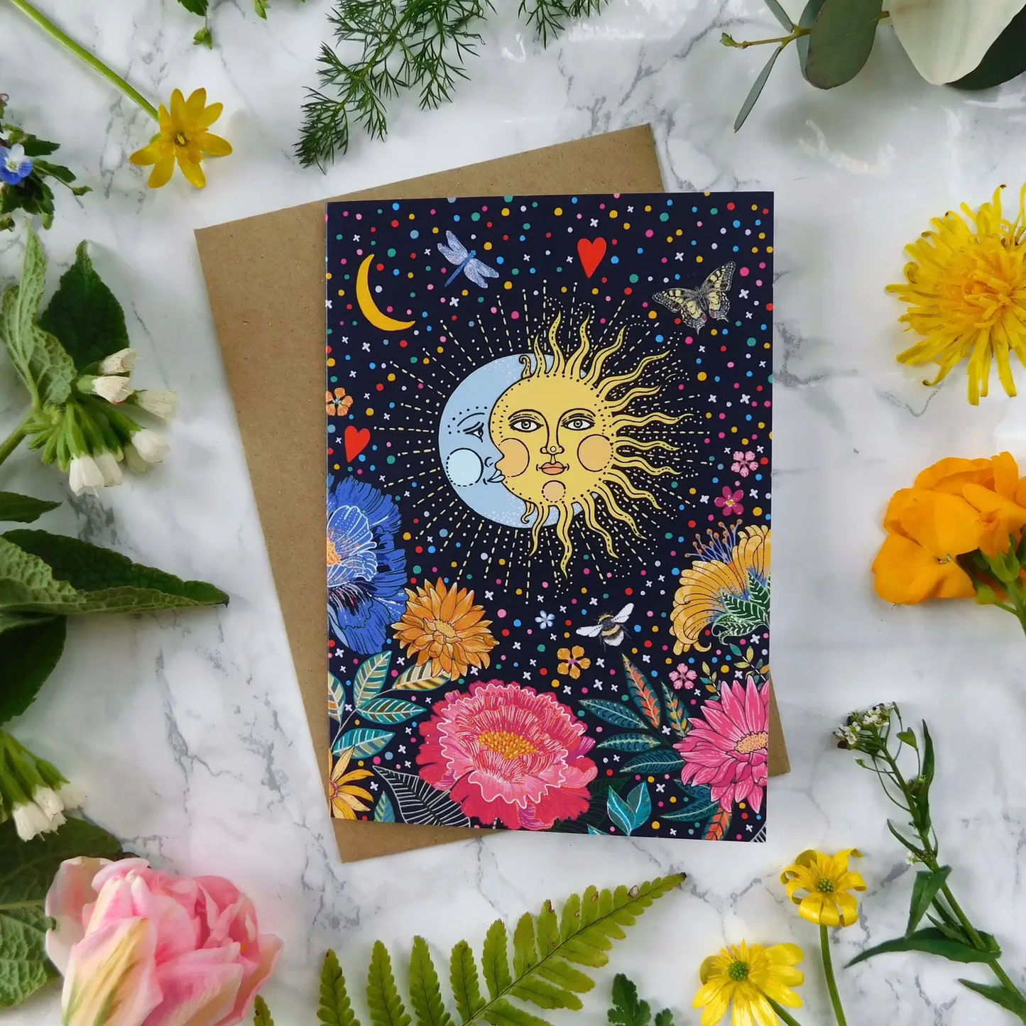 Mystical Flower Garden Greeting Card