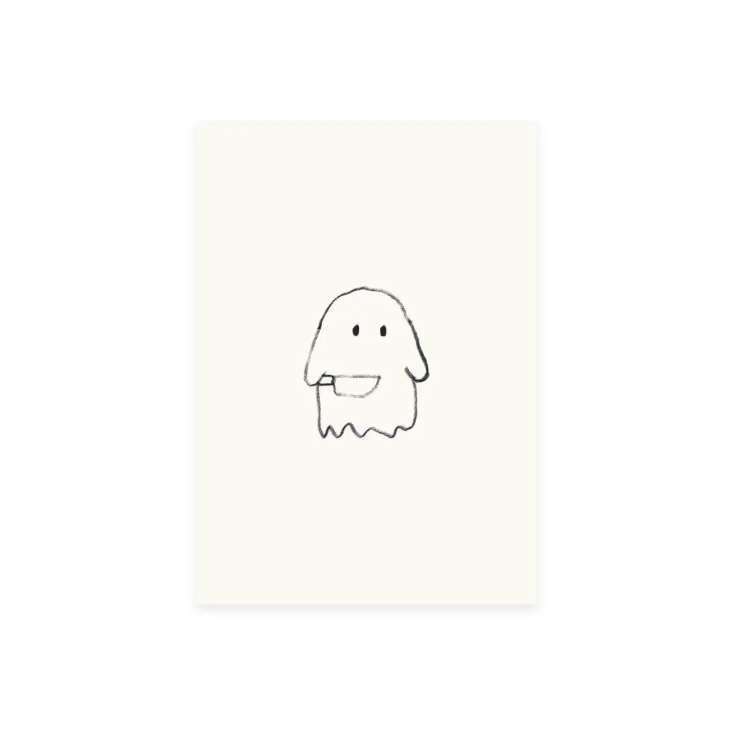 Cute Ghost Risograph Postcard