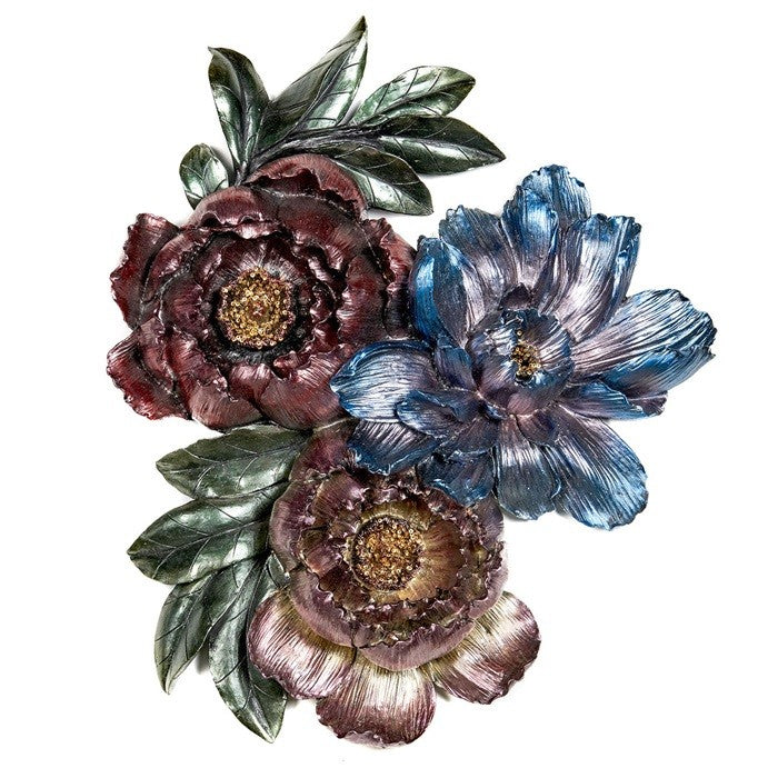 Metallic Flower Wall Display - Purple/Blue