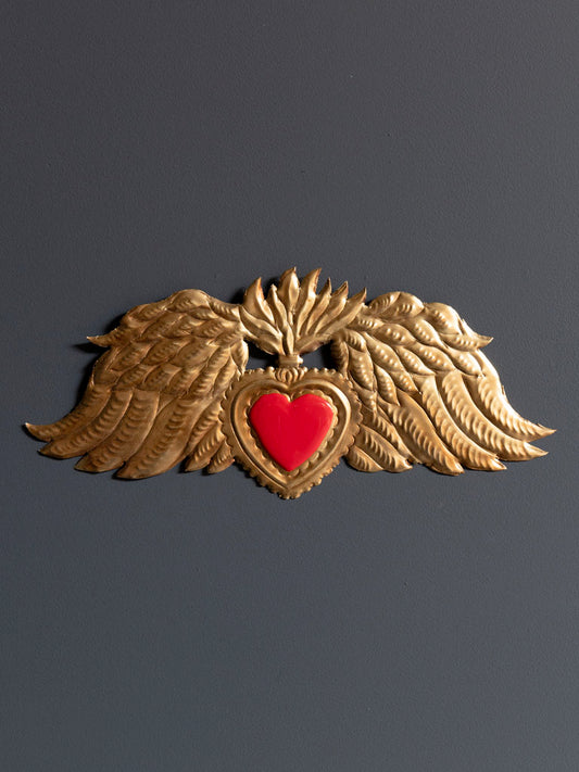 Ex-Voto Red Heart w/Wings Hanger