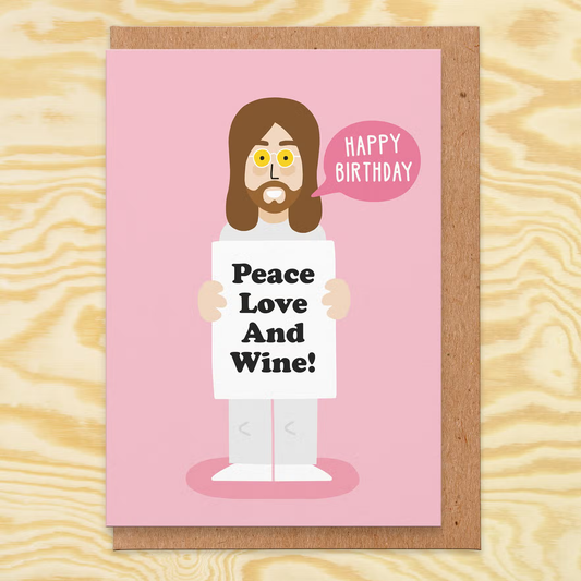 Love, Peace & Wine Greeting Card