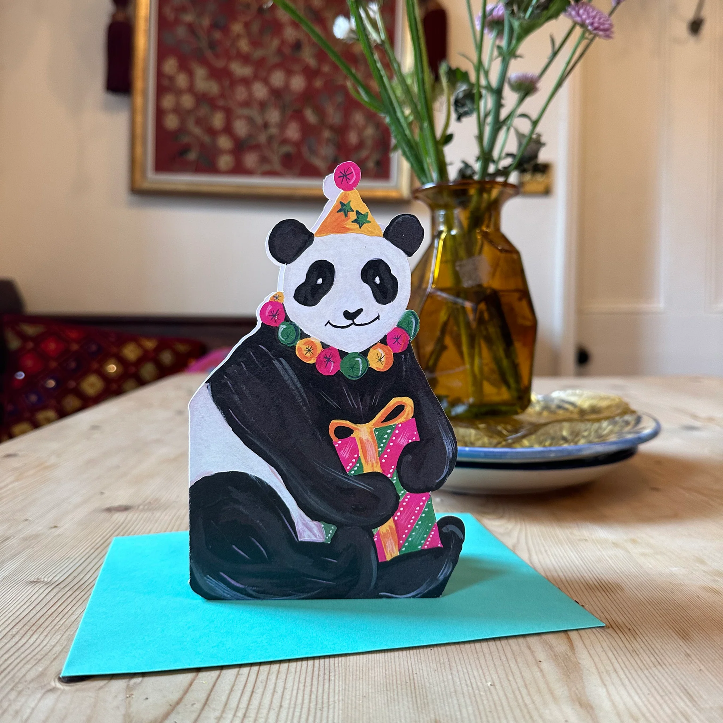 Party Panda Die Cut Card