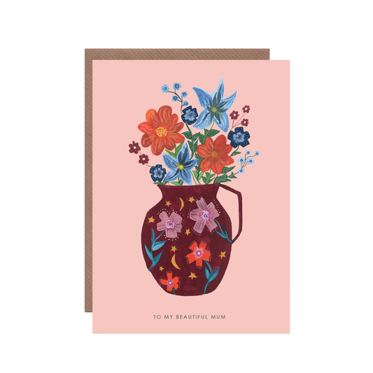 Flower Vase for Mum Greeting Card