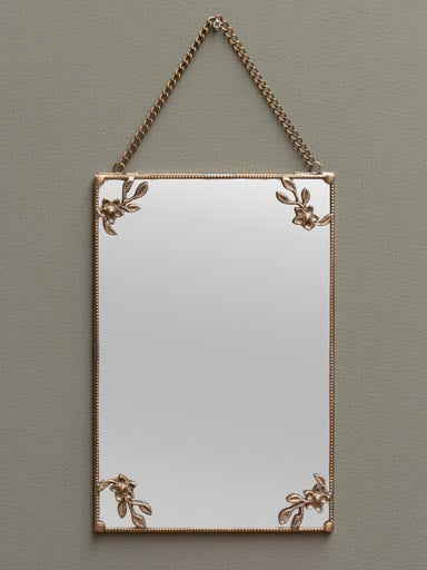 Flowered Corners Hanging Mirror