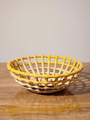 Josette Yellow Ceramic Basket