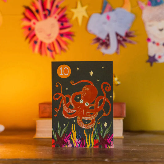 Age 10 Party Octopus Birthday Card