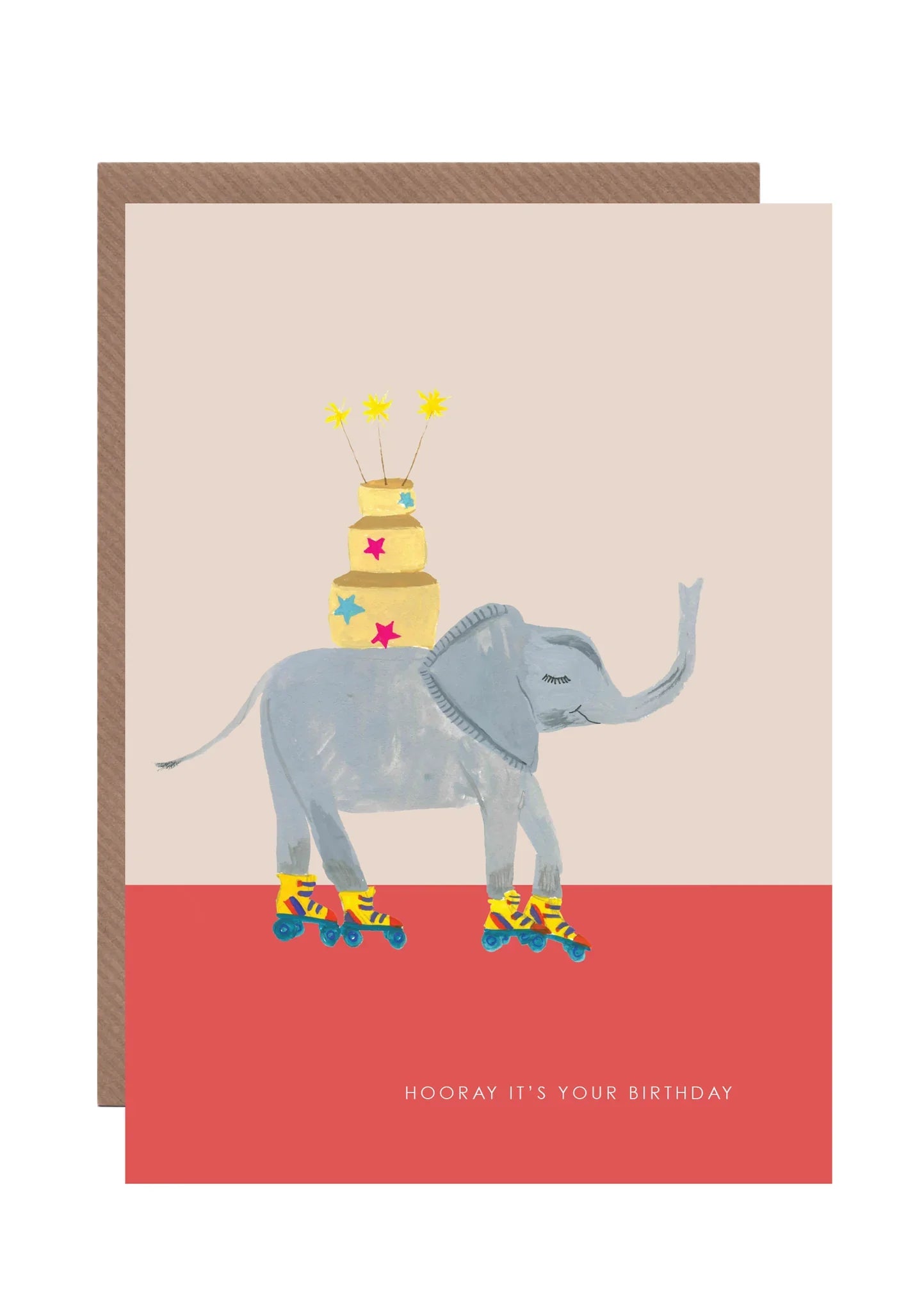 Elephant on Skates Card