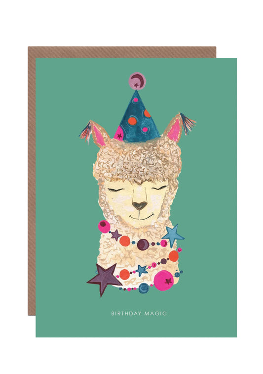 Party Alpaca Head Card
