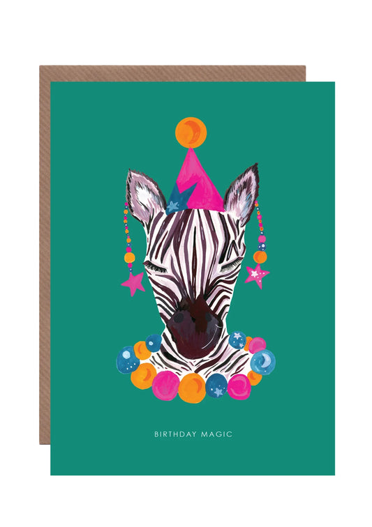 Party Zebra Head Card