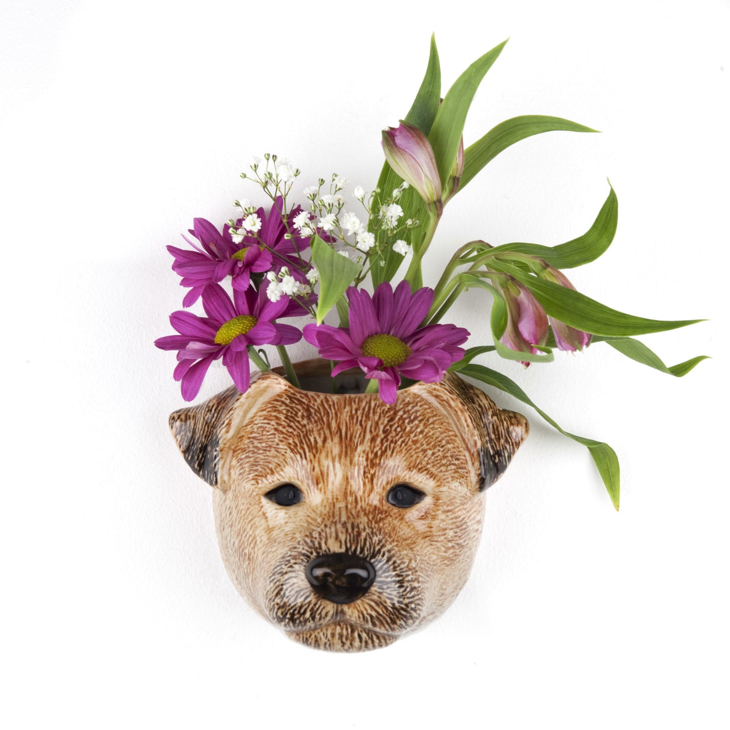 Border Terrier wall flower vase small 01